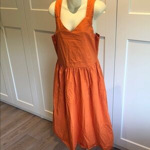 Elle Vibrant Orange Midi Dress